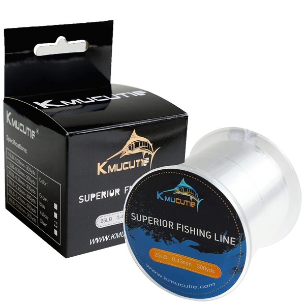 Kmucutie Fishing Line, Monofilament Fishing Line 300 Yds Ultimate Strength,