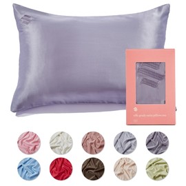 Serde Silk-Grade Satin Pillowcase with Zipper for Hair & Skin, Silky Texture Queen, Smooth Pillow Covers, Machine Washable, Wrinkle-Free, Cooling Satin Pillow Cases (Mist, Queen (U.S. Standard))