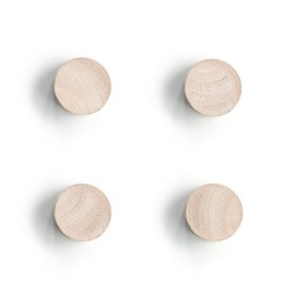 Zeller 11244 Wooden Magnet Set of 4 Approx. Diameter 2.2 x 1.5 cm