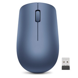Lenovo 530 Wireless Mouse with Battery, 2.4GHz Nano USB, 1200 DPI Optical Sensor, Ergonomic for Left or Right Hand, Lightweight, GY50Z18986, Abyss Blue