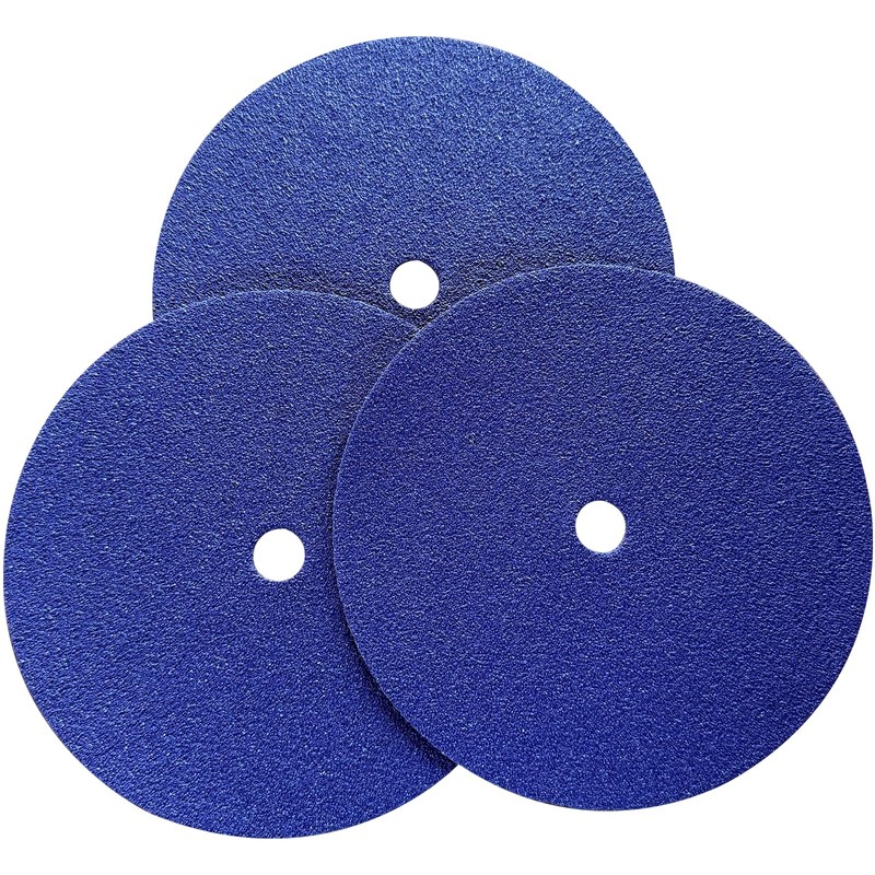 JLD 7" Sanding Disc, 60 Grit Blue Zirconia Sticky, for