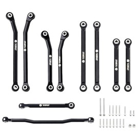 TCRC 10PCS Aluminum High Clearance Chassis Links and Steering Links Set for HPI Venture18 Upgrade,Black