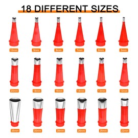 HARFINGTON 26pcs Caulking Finisher Kit 18 Stainless Steel Caulking Nozzle Applicators Reusable Caulking Nozzle Tips with 8 Connection Bases for Bathroom Kitchen Doors Windows