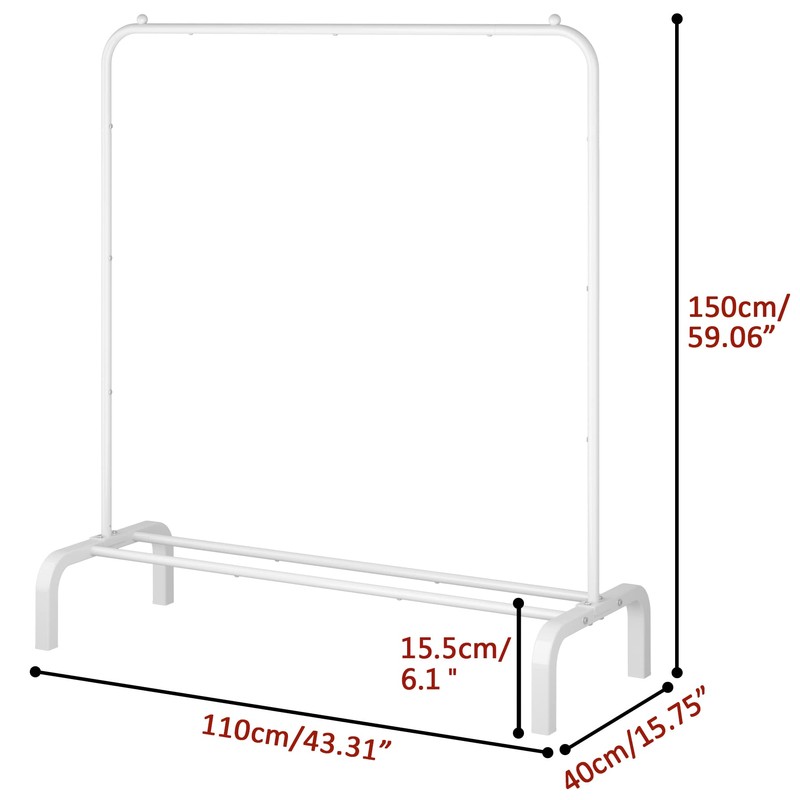 OTROUWORHT Clothes Rack Metal Clothing Rack with Bottom Shelf Garment