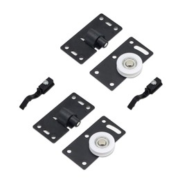 2 Sets Sliding Door Roller, Wardrobe Sliding Door Pulley Furniture Castors Wheels Sliding Wheels, Mute Nylon Wheels, Gear Rail Kits, for Wardrobe Cupboard Window (Black)