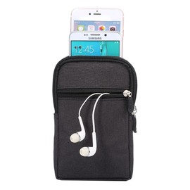 DFV Mobile Universal Multi Functional Vertical Stripes Pouch Bag Case Zipper Closing Carabiner for = > Fly FS520 Selfie 1