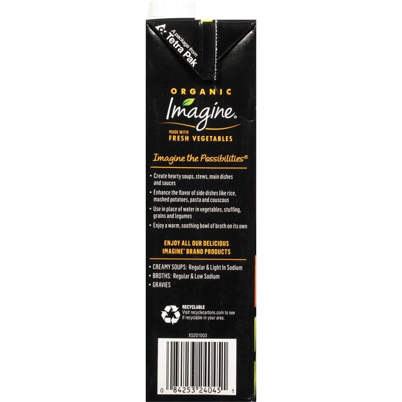 Imagine Organic Vegetarian No-Chicken Broth, 32 fl oz (Pack of