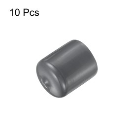 uxcell 10pcs Rubber End Caps 28mm ID Vinyl Round End Cap Cover Screw Thread Protector Dark Grey