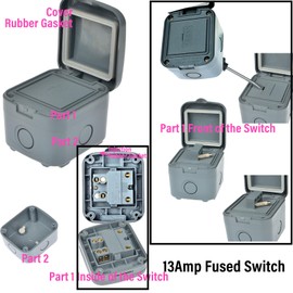 Nineleaf 5 Pack Waterproof Junction Box IP66 Rated Weatherproof 15A Fused Protection Unit Include Cable Gland, Suitable for Outdoor Use
