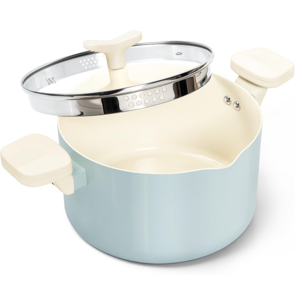 MICHELANGELO Pasta Pot with Strainer Lid - 6 Quart Cooking