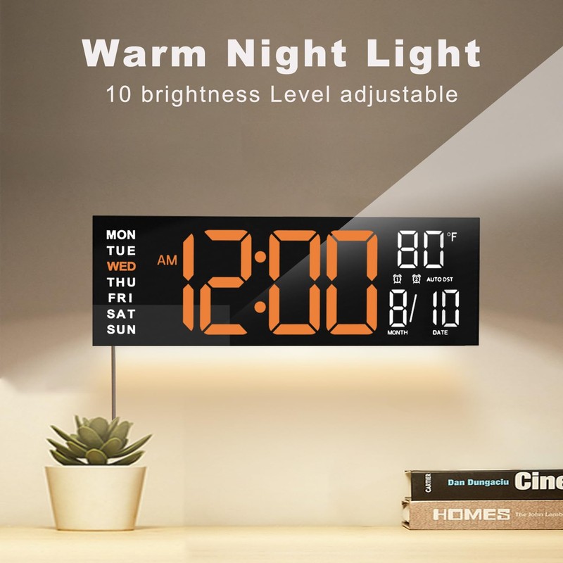JALL 16" Large Digital Wall Mount Clock, Count Down Timer,