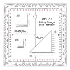 CYA Military Map Protractor Coordinate Scale Map for Land Navigation, Military Style UTM/MGRS Coordinate Scale