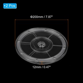 PATIKIL 8 Inch Heavy Rotating Swivel Stand, 2Pcs 360˚ Rotation Lazy Susan Turntable with Steel Ball Bearings for Model Base Rotating Plants TV Computers Monitors, Clear
