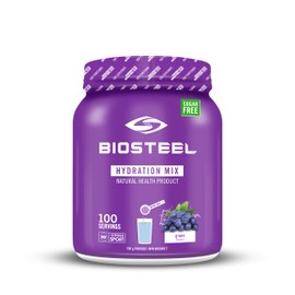 BioSteel Sports BioSteel Hydration Mix, Great Tasting Hydration with Zero Sugar, and No Artificial Flavours or Preservatives, Grape Flavour, 100 Servings per Tub