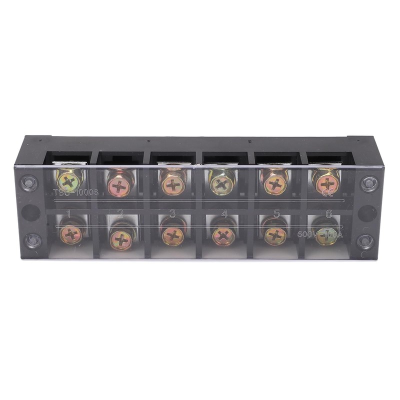 Electrical Terminal Strip Block Thickened 100A 600V Dual Row 6