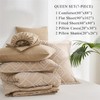 KAKKI Khaki Tufted Queen Comforter Set 7 Piece Bed in