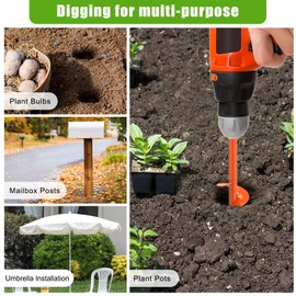 Insaga Auger Drill Bit for Planting 4Pack Garden Auger Post Hole Digger - 1.6x9'',2x16'',3x12'',3.5x16'', Safety Edges Spiral Earth Auger Bulb Drill Bit for Fence Posts, Flowers Plants, Umbrella Holes