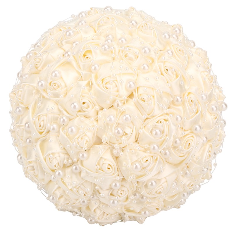Delicate Bridal Buequet Crystal Artificial Pearl Holding Flowers Wedding Decor