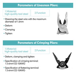 YOSIGHT 5 IN 1 Multifunctional Plier Tool Set - Wire Stripper, Crimping Plier, Cable Cutter, Electrician Scissors - 8 Inch Kit with Storage Case