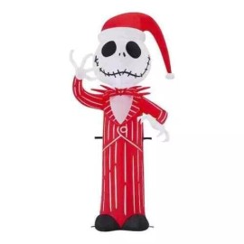 White 4 ft Jack Skellington Red-White Suit Holiday Inflatable Indoor Outdoor Christmas