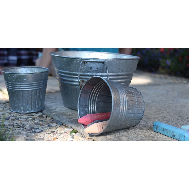 4" Round Planter - Galvanized