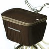Bicycle Basket Cover, 2-Tier Wide Front Basket Cover, Dark Brown