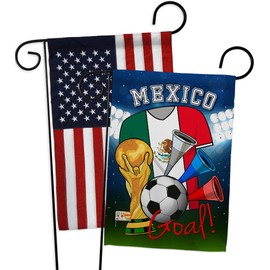 Ornament Collection FIFA World Cup Mexican Wall American Flag Banner Pack Patio Porch Lawn Garden Outdoor Decorations Tapestry Sports Fan Team Qatar Trophy Soccer Game Football Gifts, Made in USA