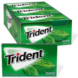 Trident Spearmint Sugar Free Gum, Spearmint Gum, 12 Packs of 14 Pieces (168 Total Pieces)