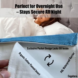 Cogetoro Castor Oil Pack Wrap with Organic Cotton Flannel Insert, Reusable Castor Oil Hot/Cold Compress and Pack Kit with Hook & Loop + Elastic Straps for Liver Detox