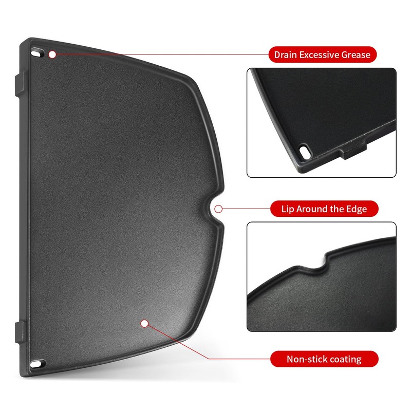 GGC Cast Iron Griddle for Weber 6558 Q100 Q120 Q1000