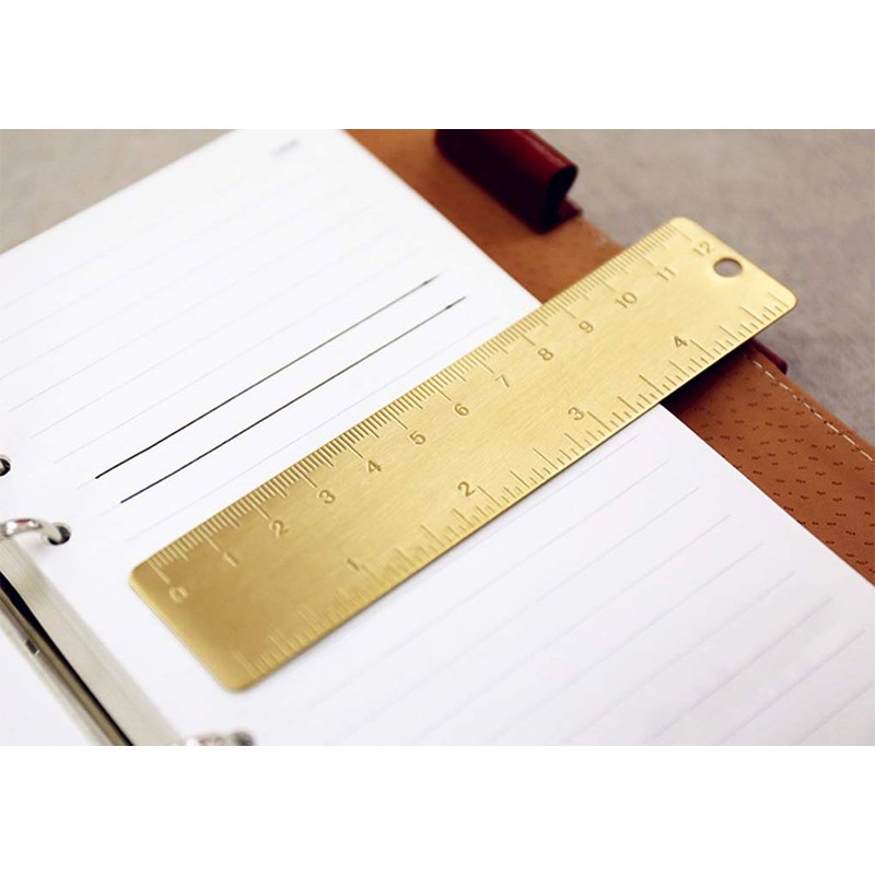 Ruler Set, Fashionable, Brass Ruler, with Graduation, Triangle Ruler, Protractor,