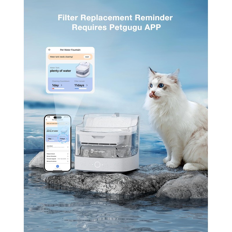 PETGUGU 3 Pack Replacement Filter for PF1/PF1L Pet Fountain, Conduit