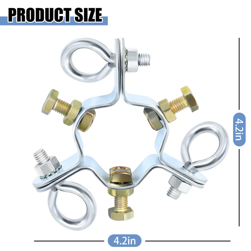 Antenna Down Guy Wire Clamp, 3-Way Guying, Fits Masts up