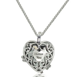 GemStar USA Aurora Borealis Engraved I Love You Large Heart Wrap Necklace made with European Crystal