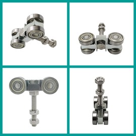 Hi Flame 4 Wheel Heavy Duty Trolley Assembly with Silent M10 Bolt & 3 Nuts for All Standard 1-5/8" or Taller Strut Channel (PACK OF 4 SILVER)