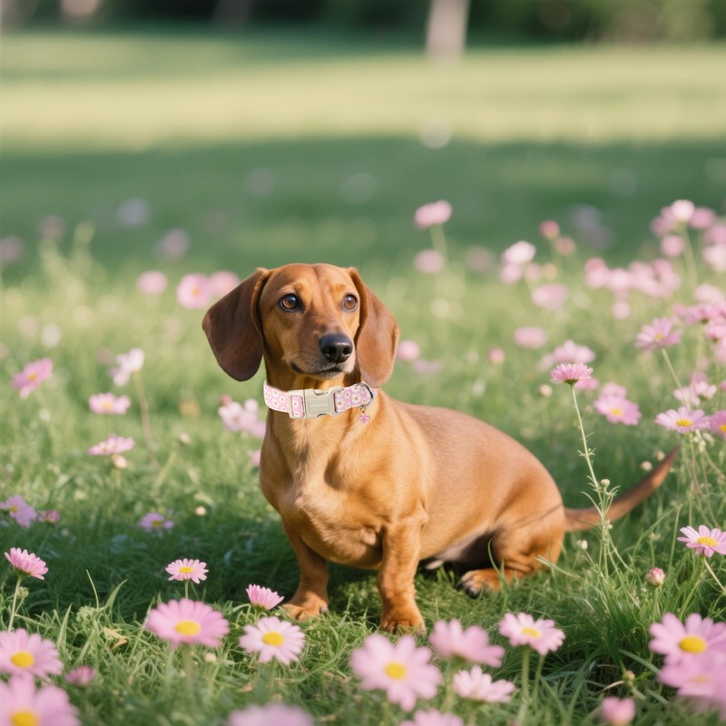 Lionet Paws Floral Dog Collar- Cute Daisy Pink Dog Collars