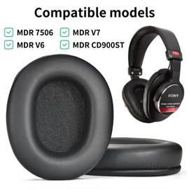 ShotR Ear Pads Ear Cushions for SONY MDR-CD900ST / MDR-7506 / MDR-V6 / MDR-V7 Headphones Replacement Pads Cover Protein Leather Memory Foam Black