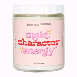 Cool Girl Candles | Main Character Energy Coconut + Hibiscus Scented Candle Preppy Pink Room Decor Aesthetic Room Decor Pastel Danish Y2K Gift for Sister Tiktok Viral Candle