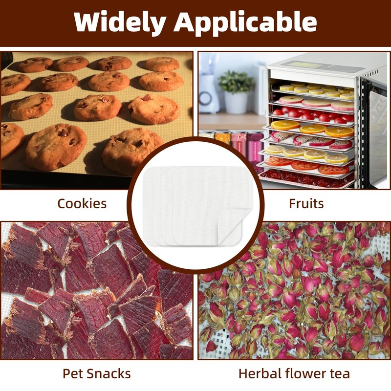 15 Pack Silicone Dehydrator Sheets, Fruit Leather Trays, 14.4" x