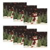Artoid Mode Snowman Trees Blue Christmas Placemats for Dining Table,