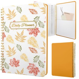 Stanoha Undated Daily Planner - Spiral Notebook 80 Days One Day Per Page, Hourly Schedule, To-Do List, Notes, Everyday Planning Task, A5 Hardcover Journal Organizer Book Women Cute Aesthetic, Fall