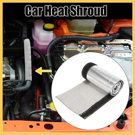REPAIROCK Car Heat Shroud 1-1/2" ID 3.2ft Aluminized Sleeving Insulated Shield Sleeve Heat Wire Shield Sleeve for 1-1/2" OD Fuel Lines Heat Protection Auto Replacement Parts