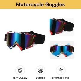 EZONEDEAL ATV Goggles Dirt Bike Goggles Motorcycle Motocross Goggles For Men Women, Bike Riding Goggles, Anti UV Dustproof Anti Fog Racing Skiing Goggles, Offroad Riding Goggles (Multicolor)