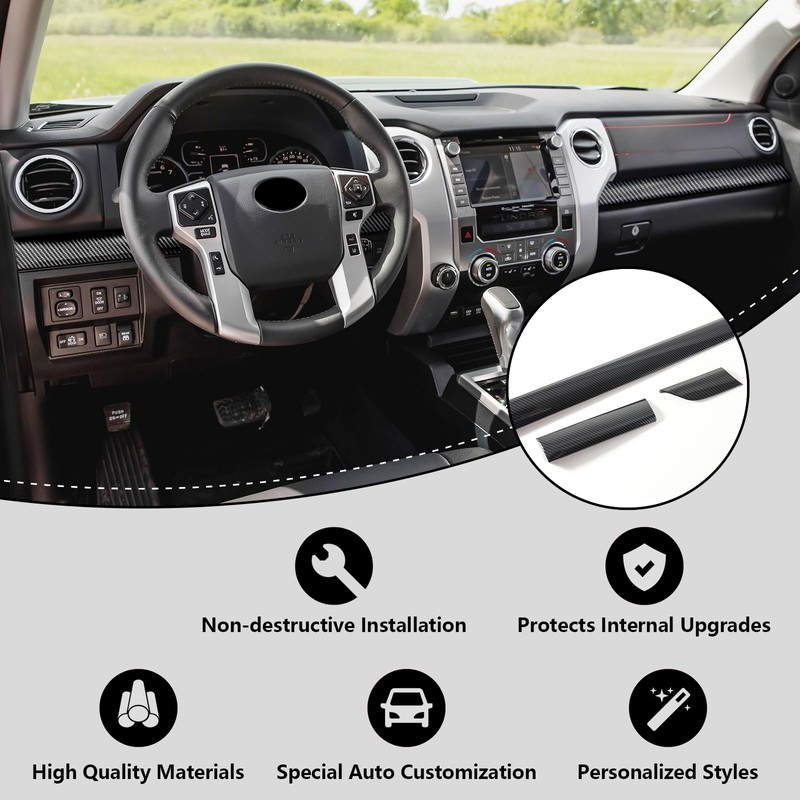 Fancemot Carbon Fiber Center Console Dashboard Panel Cover Compatible with