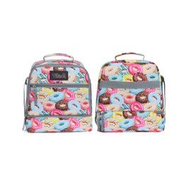 Tilami Lunch Bags Insulated Adjustable Strap Zipper, Two Compartments Cooler Bags, Bento Bags for Kids Toddlers, Doughnut