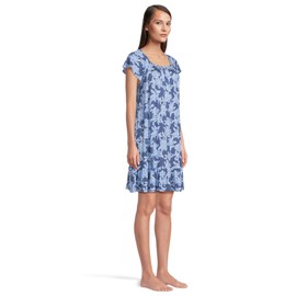 Tommy Bahama Womens S/S Sleeve Nightgown, Blue Ground Floral