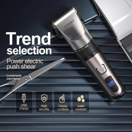LVAINIT Hair Clippers for Men, Cordless LCD Rechargeable Hair Trimmer Beard T...