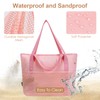 KABAQOO Large Beach Bag Waterproof Sandproof Tote Bag for Women