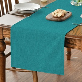 Artoid Mode Turquoise Summer Table Runner, Washable Aqua Autumn Decoration for Kitchen Dining Table, for Indoor Use, Holidays, Party Decor, 40 x 240 cm