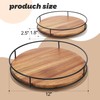 12" Acacia Wood Lazy Susan Turntable, Tomoaza Kitchen Organizer Turntable